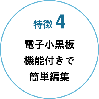 特徴 4 電子小黒板機能付きで簡単編集