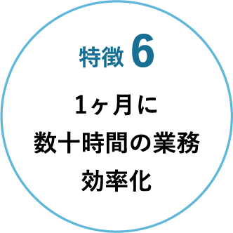 特徴 6 1ヶ月に数十時間の業務効率化