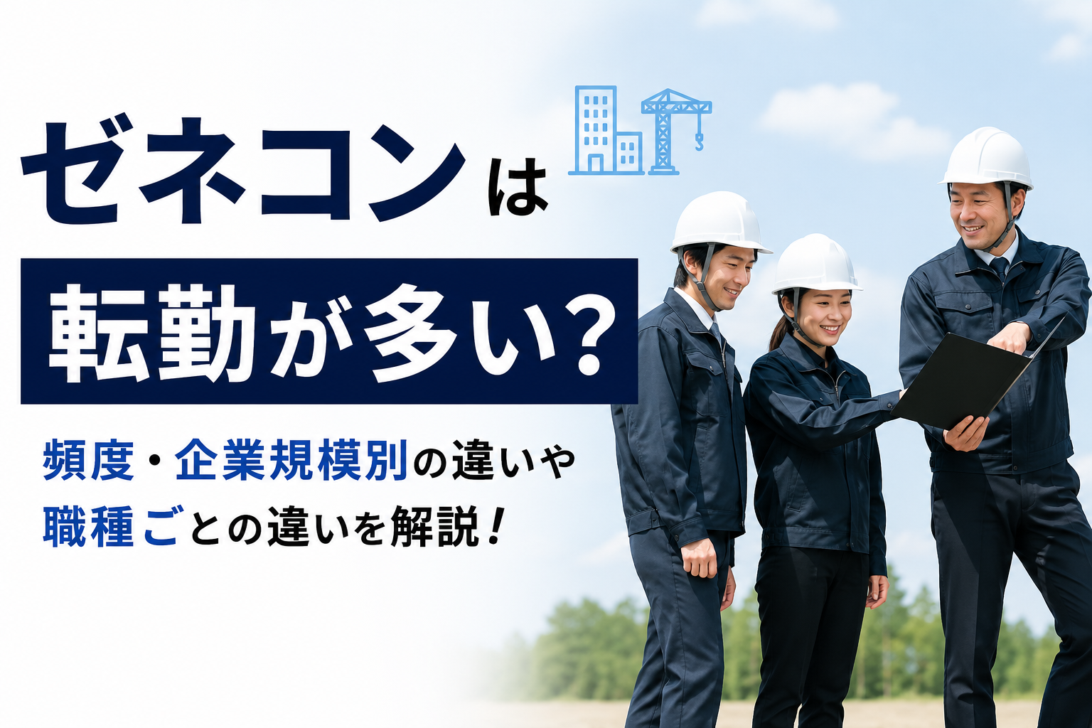 ゼネコンは転勤が多い？頻度・企業規模別の違いと2025年の待遇改革