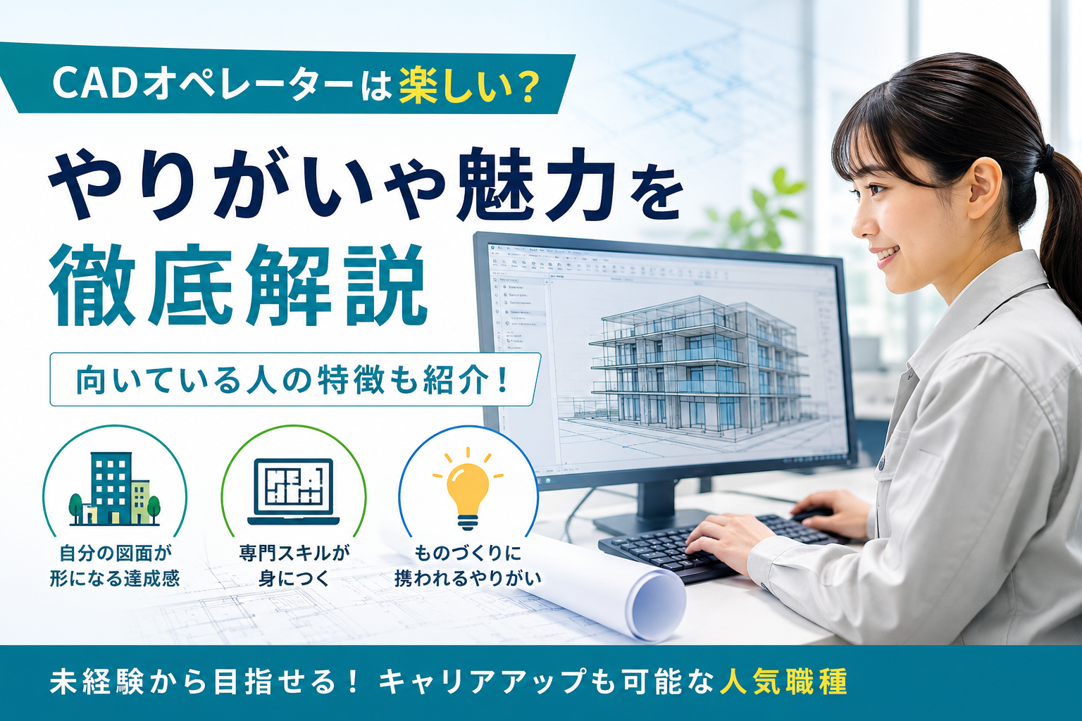 CADオペレーターは楽しい？向いている人の特徴ややりがいについて徹底解説